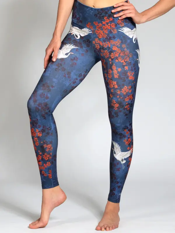 MAGADI Yoga Leggings Happy Birds aus Komfort-Stretch