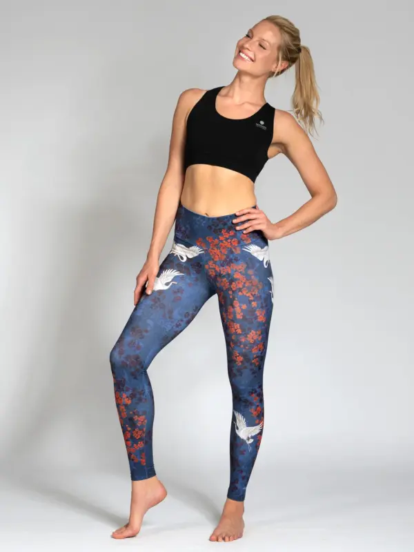 MAGADI Yoga Leggings Happy Birds aus Komfort-Stretch