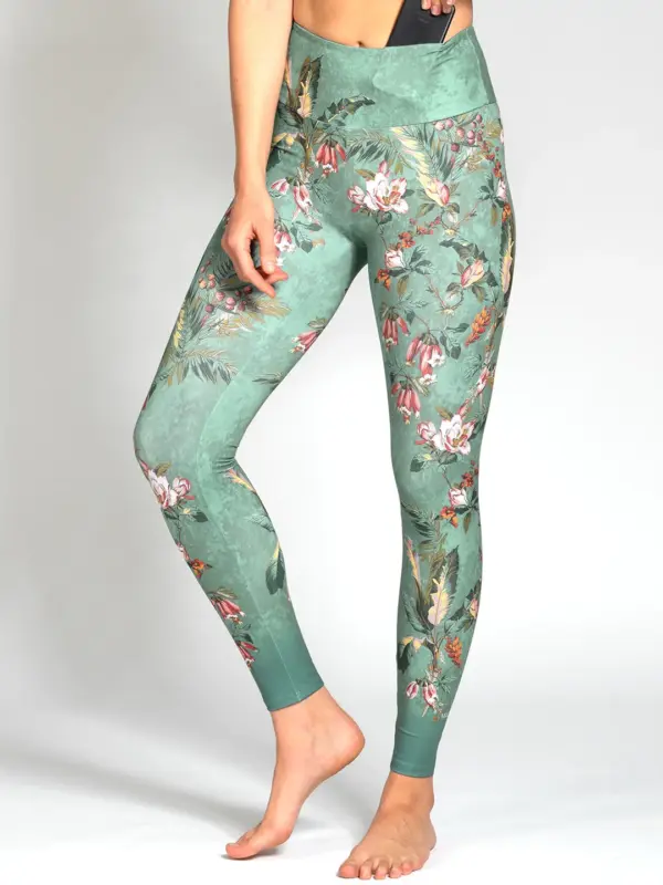 MAGADI Yoga Leggings Secret Garden aus Komfort-Stretch
